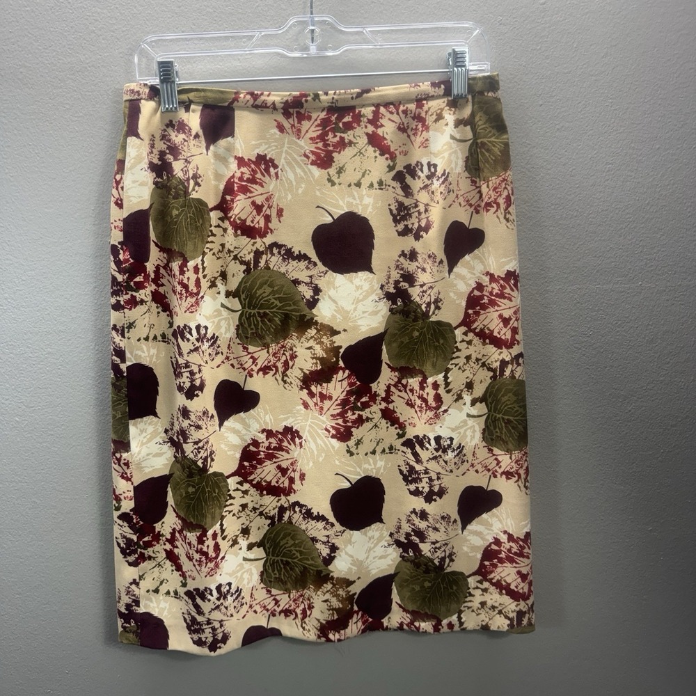Harvé Benard by Benard Holtzman Leaf Print Pencil Skirt Size 10
